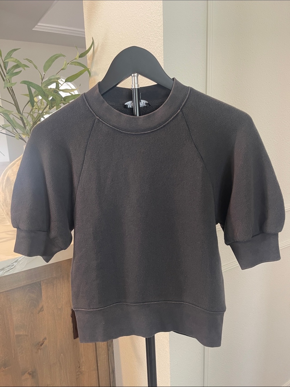 J. Crew NWT Heritage Terry Grey Puff Short Sleeve Crewneck Sweatshirt XXS $79